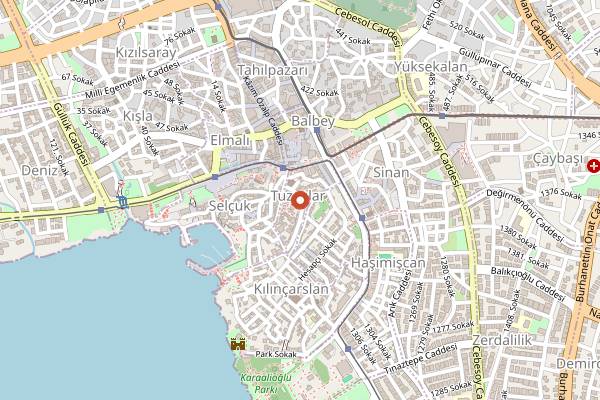 Map showing Seraser Fine Dining Restaurant in Antalya