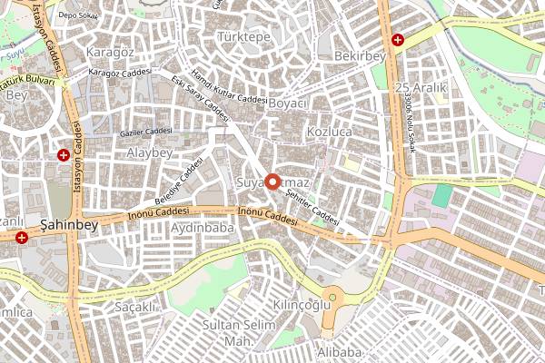 Map showing Beyoğlu Katmercim in Gaziantep