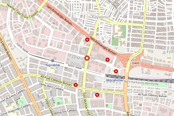 Map showing Koçak Baklava in Gaziantep