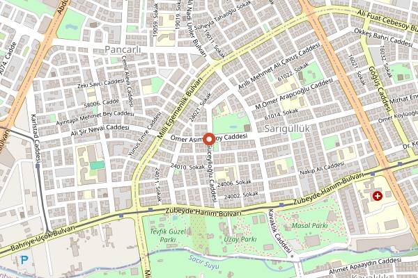 Map showing Gaziantep Baro Lokali in Gaziantep