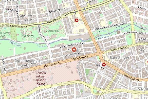 Map showing Mösyö Cafe & Restaurant in Gaziantep