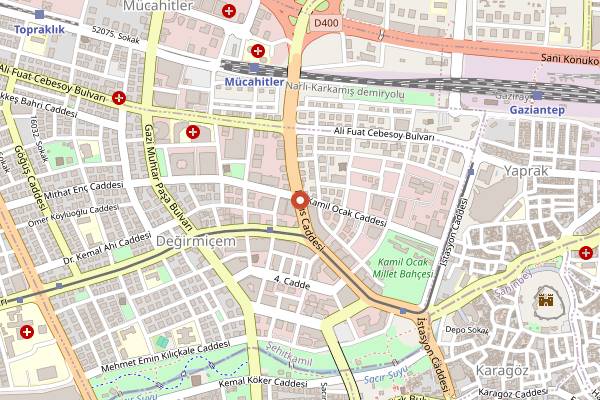 Map showing Dürümcü Recep Usta in Gaziantep