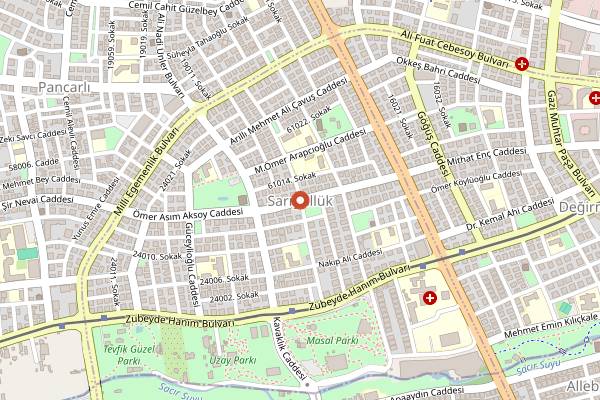 Map showing Erçelebi Kömürde Kadayıf in Gaziantep