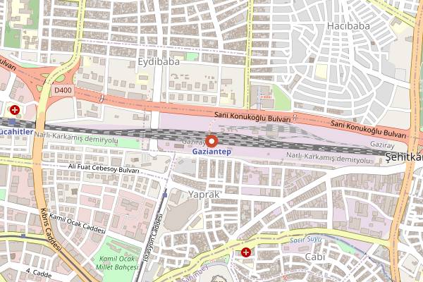 Map showing Mutfak Sanatları Merkezi in Gaziantep