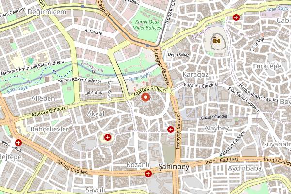 Map showing Papirüs Cafe in Gaziantep