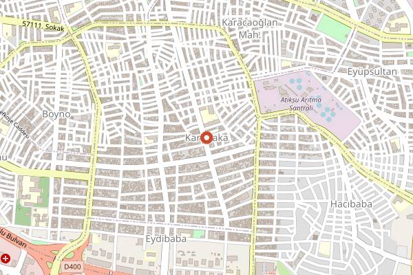 Map showing Kebapçı Halil Usta in Gaziantep