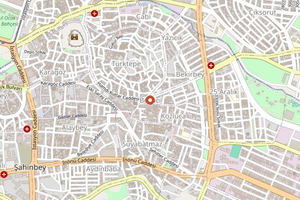 Map showing Muhsinzade Türk Şiş Kebap in Gaziantep