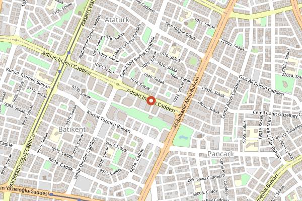 Map showing Akşam Simit in Gaziantep