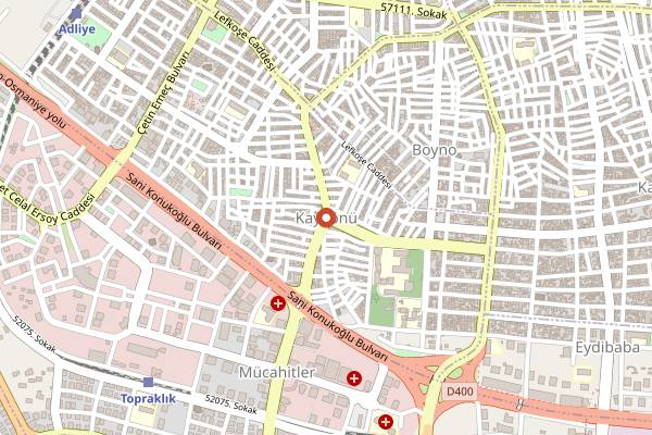 Map showing Özcanlar Pide & Lahmacun Fırını in Gaziantep