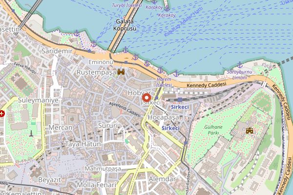 Map showing Ali Muhiddin Hacı Bekir in Istanbul