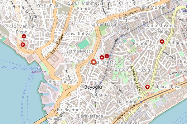 Map showing Mikla Bar in Istanbul