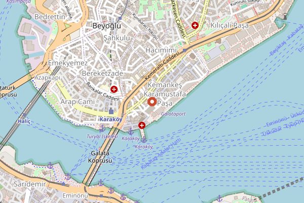 Map showing Mükellef Karaköy in Istanbul