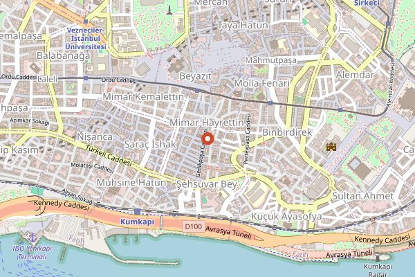 Map showing Bahar Restaurant in Istanbul