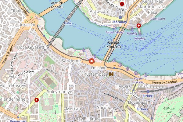 Map showing Tarihi Eminönü Balık Ekmek in Istanbul