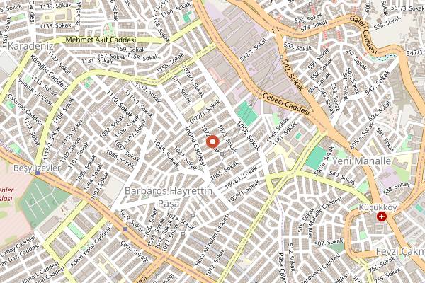 Map showing Köfteci Hüseyin in Istanbul