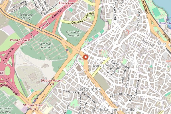Map showing Asitane in Istanbul