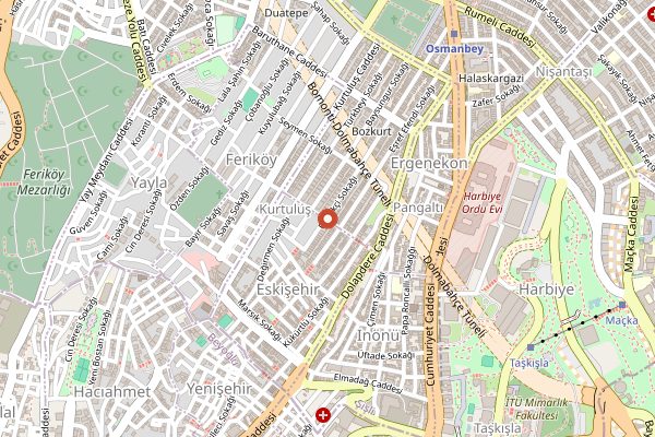 Map showing Kurtuluş Pastanesi in Istanbul