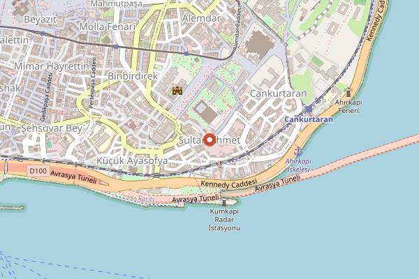 Map showing Matbah Ottoman Palace Cuisine in Istanbul