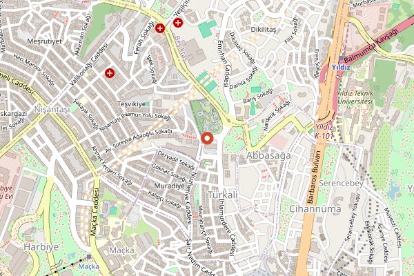 Map showing Beşiktaş Cumartesi Pazarı in Istanbul