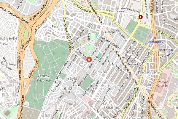 Map showing Feriköy Organik Pazarı in Istanbul