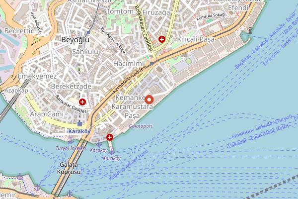 Map showing Frankhan in Istanbul