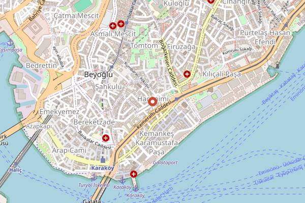 Map showing Leb-i Derya in Istanbul