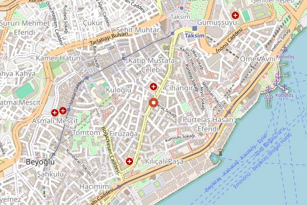 Map showing Tekyön Club in Istanbul