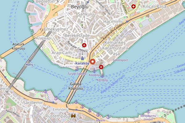 Map showing The Bank Roof Bar in Istanbul