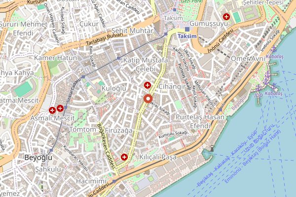 Map showing Bambi Cafe Taksim in Istanbul