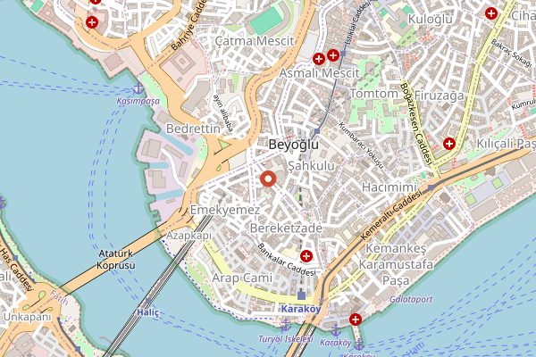 Map showing Sensus Wine Boutique Galata in Istanbul