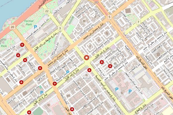 Map showing Al Sultan Bakeries & Markets in Abu Dhabi