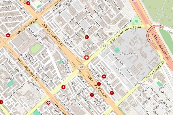 Map showing Qwaider Al Nabulsi in Abu Dhabi