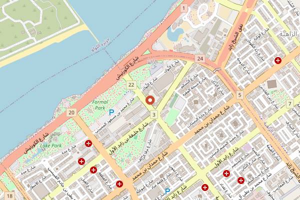 Map showing PJ O'Reilly's Irish Pub in Abu Dhabi