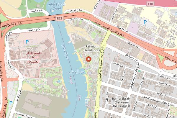 Map showing The Fairmont Grand Brunch in Abu Dhabi