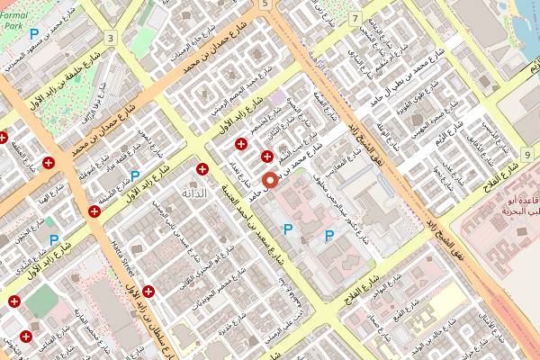 Map showing Moti Mahal Delux in Abu Dhabi
