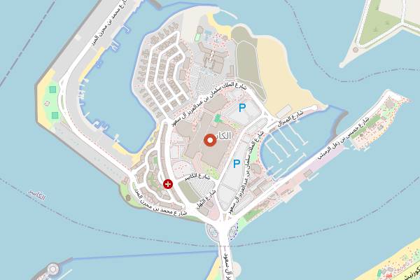 Map showing % Arabica Marina Mall in Abu Dhabi