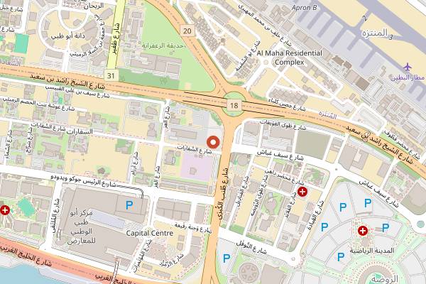 Map showing Global Food Week in Abu Dhabi