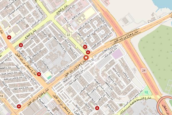 Map showing Bosnian Hut in Abu Dhabi