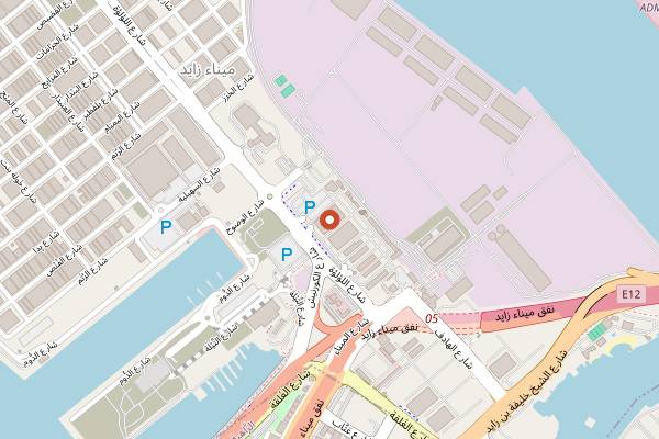 Map showing Al Mina Fruit and Vegetable Souk in Abu Dhabi