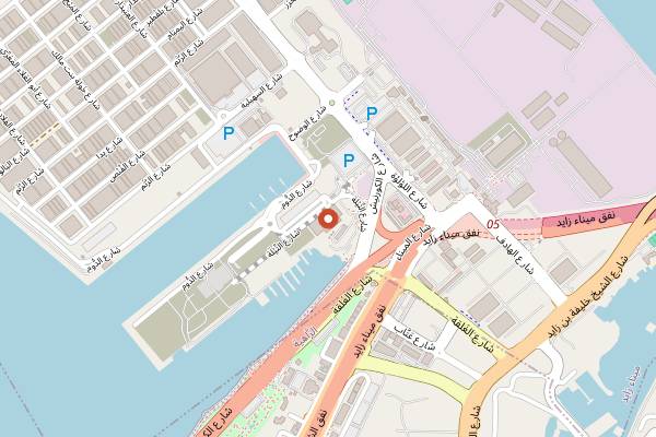 Map showing Mina Fish Market in Abu Dhabi