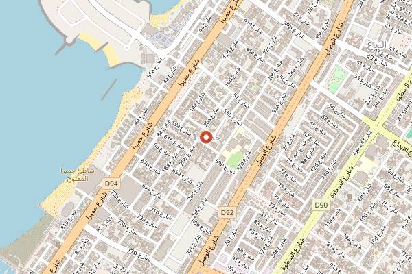 Map showing Alica Bakery in Dubai