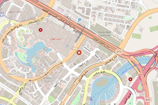 Map showing Hampstead Bakery and Cafe in Dubai