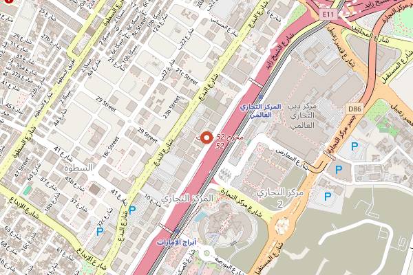 Map showing Fibber Magee's in Dubai