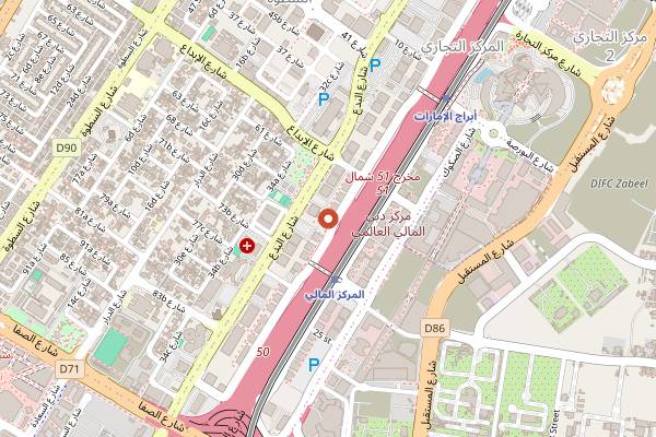 Map showing Long's Bar in Dubai