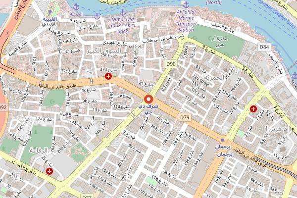 Map showing XVA Cafe in Dubai
