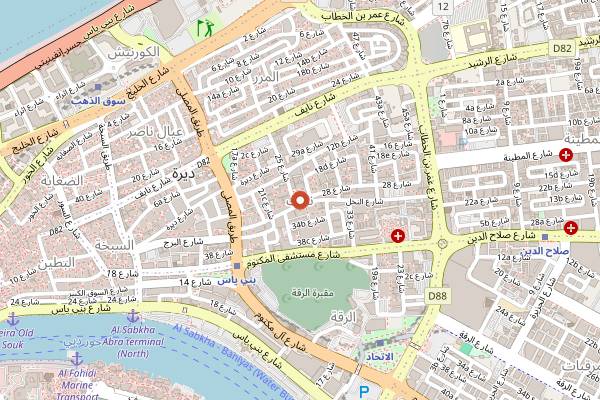 Map showing Kabul Darbar in Dubai