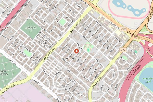 Map showing RAW Coffee Company in Dubai