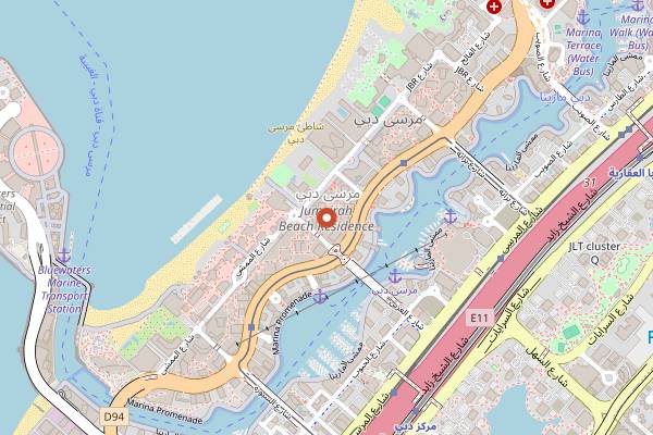 Map showing Eataly at The Beach in Dubai