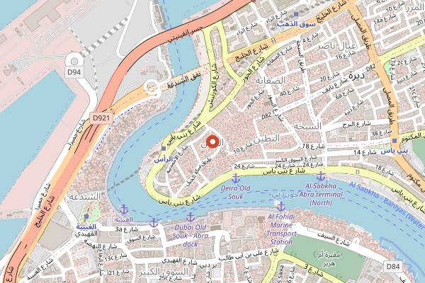 Map showing Africana Home Restaurant in Dubai