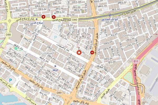 Map showing Bait Al Mandi in Dubai